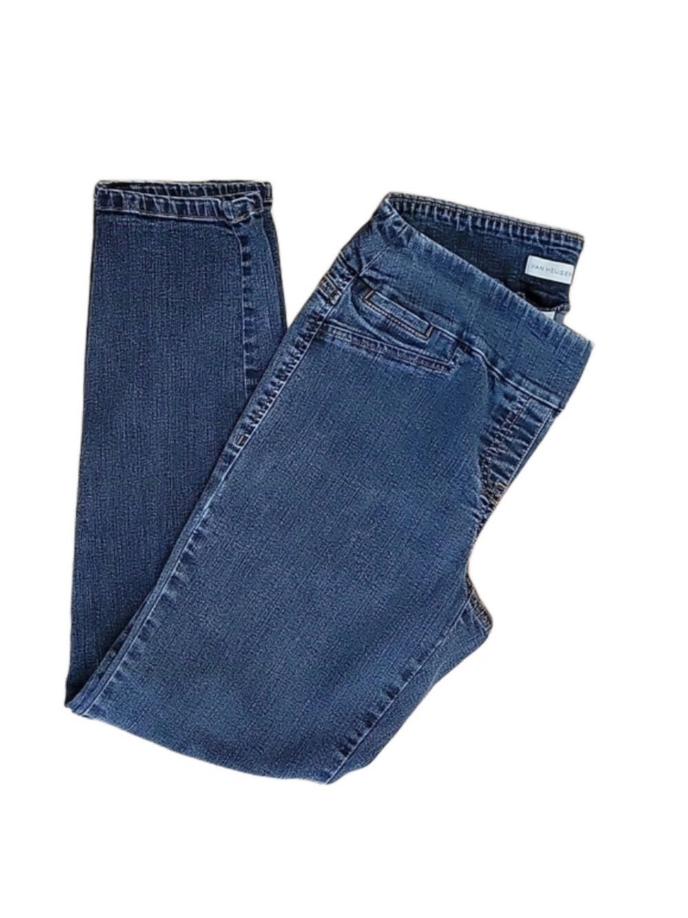 Van Heusen Stretch Extensible Pull-On Denim Jeans Size 6 EUC